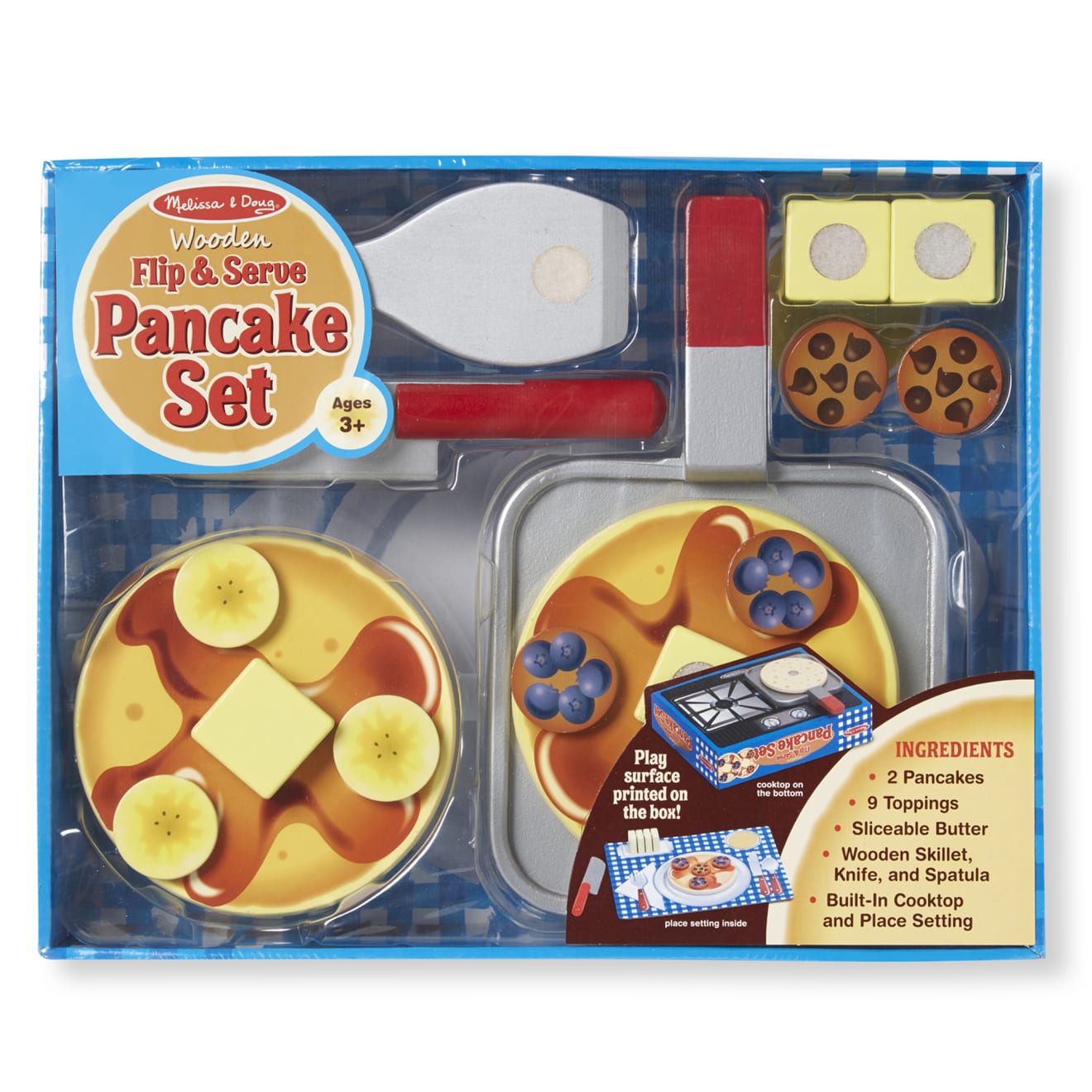 Melissa & Doug Flip & Serve Pancake Set - Wooden Play Food