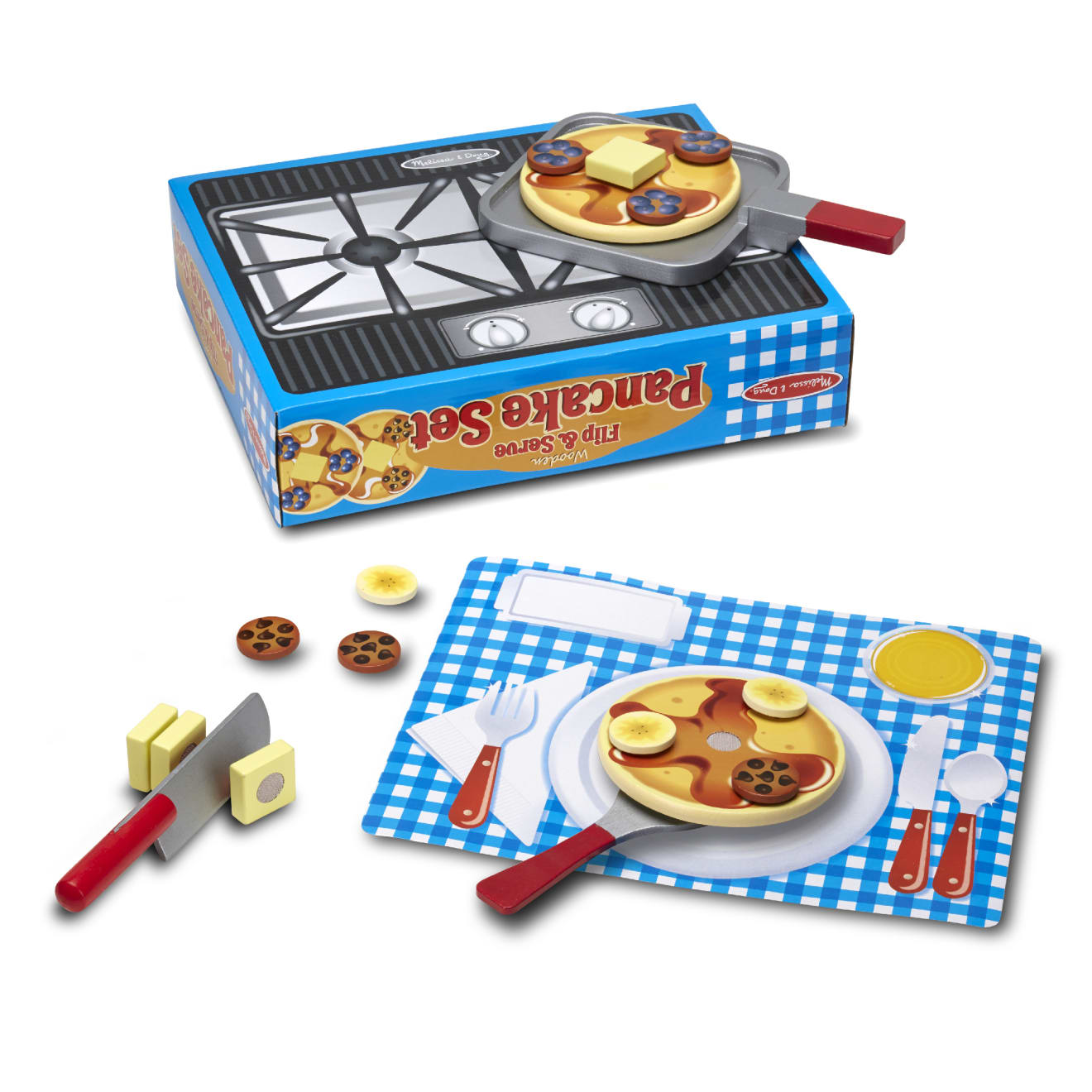 Melissa & Doug Flip & Serve Pancake Set - Wooden Play Food