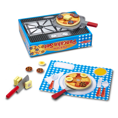 Melissa & Doug Flip & Serve Pancake Set - Wooden Play Food
