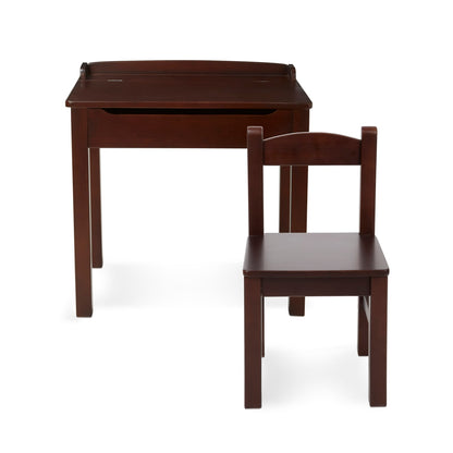 Melissa & Doug Child's Lift-Top Desk & Chair - Espresso