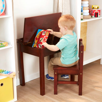 Melissa & Doug Child's Lift-Top Desk & Chair - Espresso