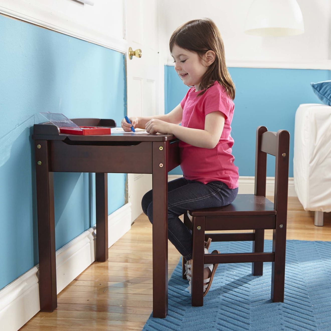 Melissa & Doug Child's Lift-Top Desk & Chair - Espresso