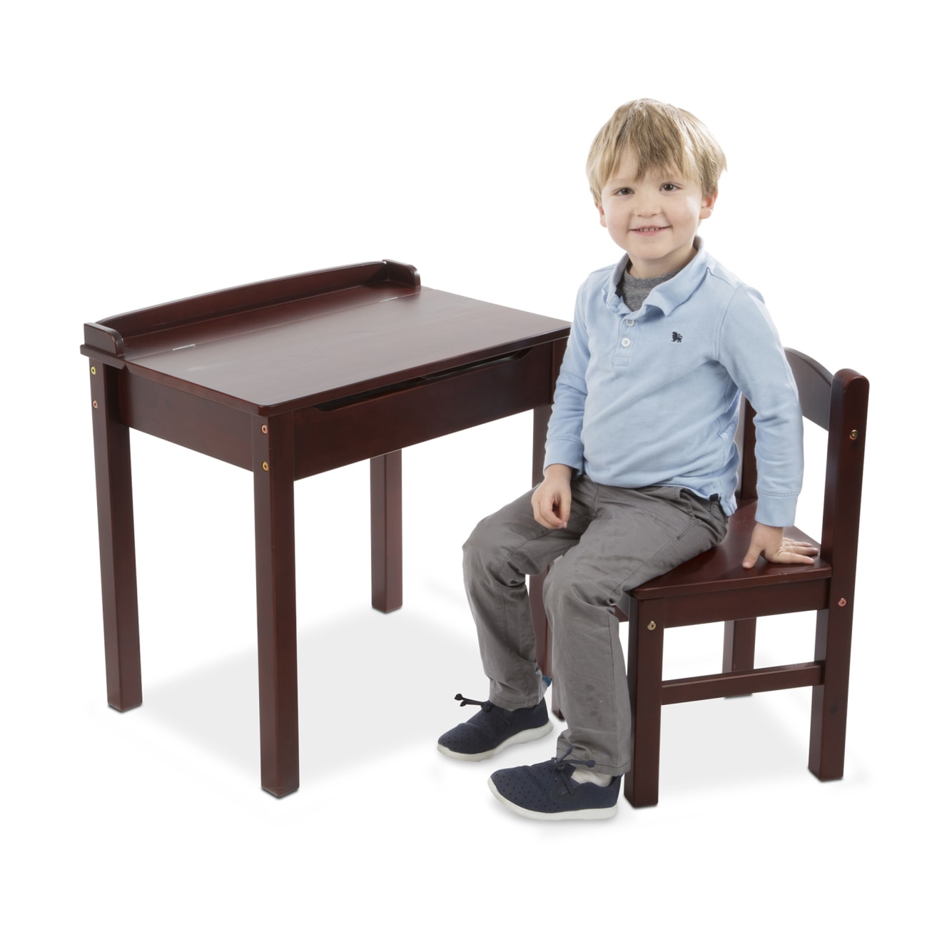 Melissa & Doug Child's Lift-Top Desk & Chair - Espresso
