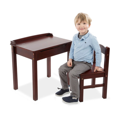 Melissa & Doug Child's Lift-Top Desk & Chair - Espresso