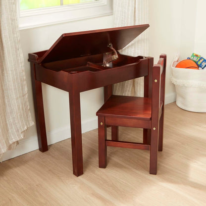 Melissa & Doug Child's Lift-Top Desk & Chair - Espresso