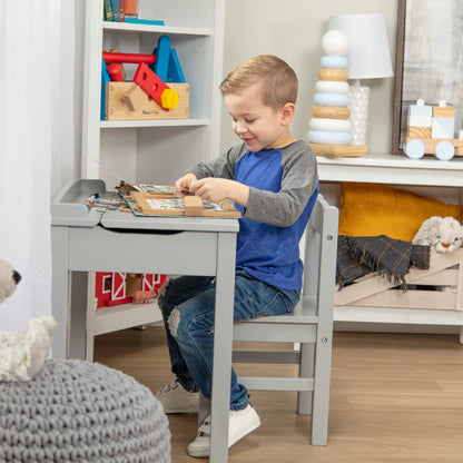 Melissa & Doug Child's Lift-Top Desk & Chair - Gray