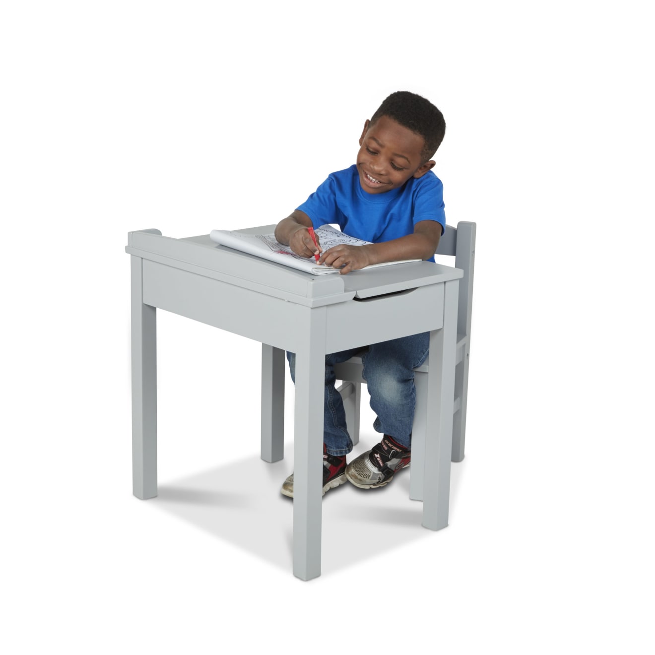 Melissa & Doug Child's Lift-Top Desk & Chair - Gray