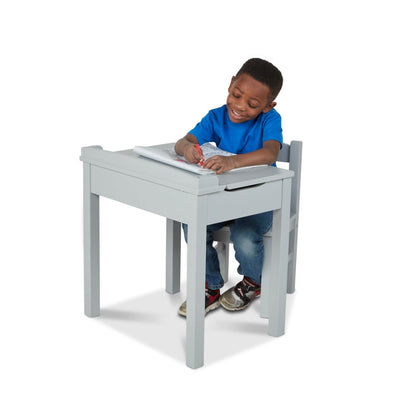 Melissa & Doug Child's Lift-Top Desk & Chair - Gray