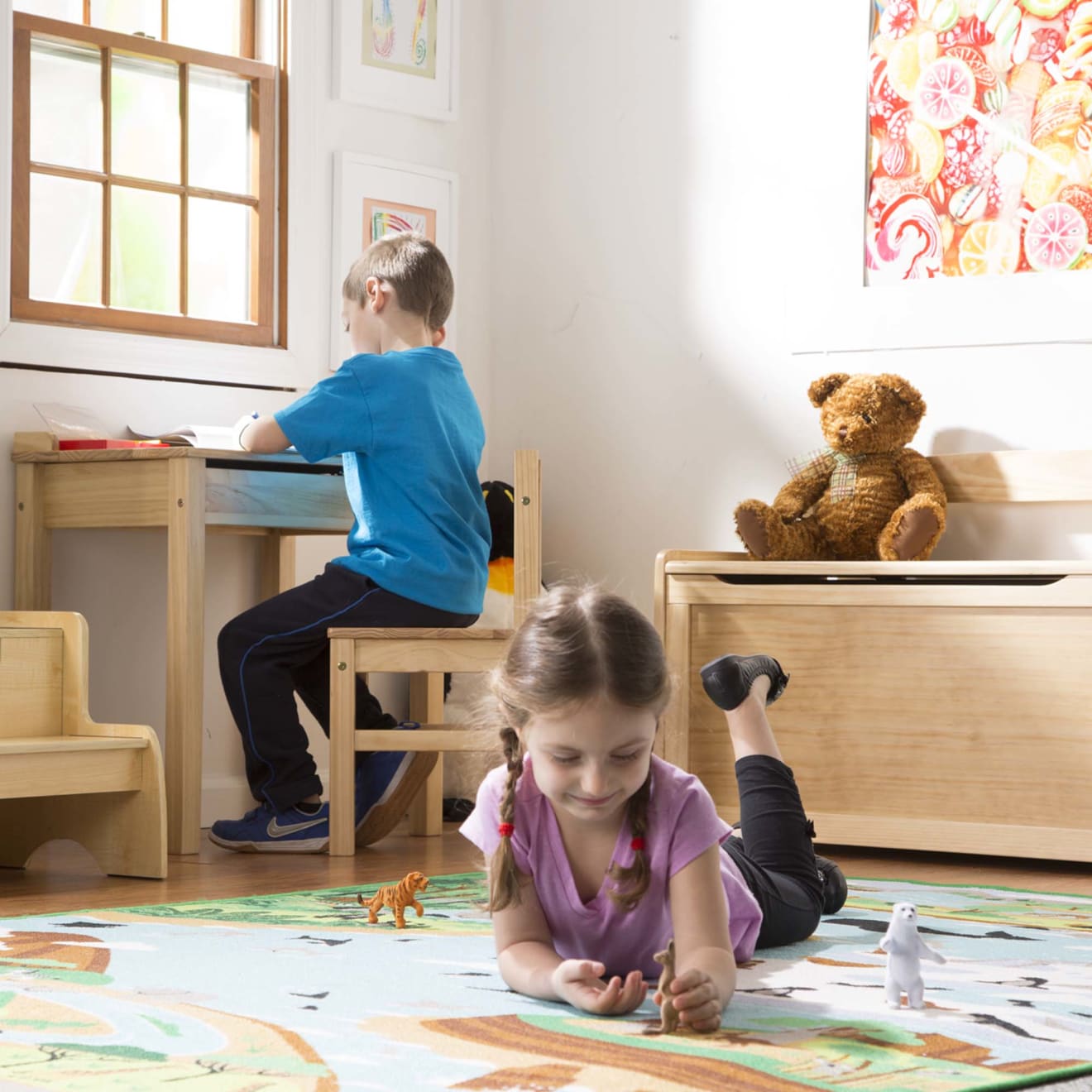 Melissa & Doug Child's Lift-Top Desk & Chair - Honey