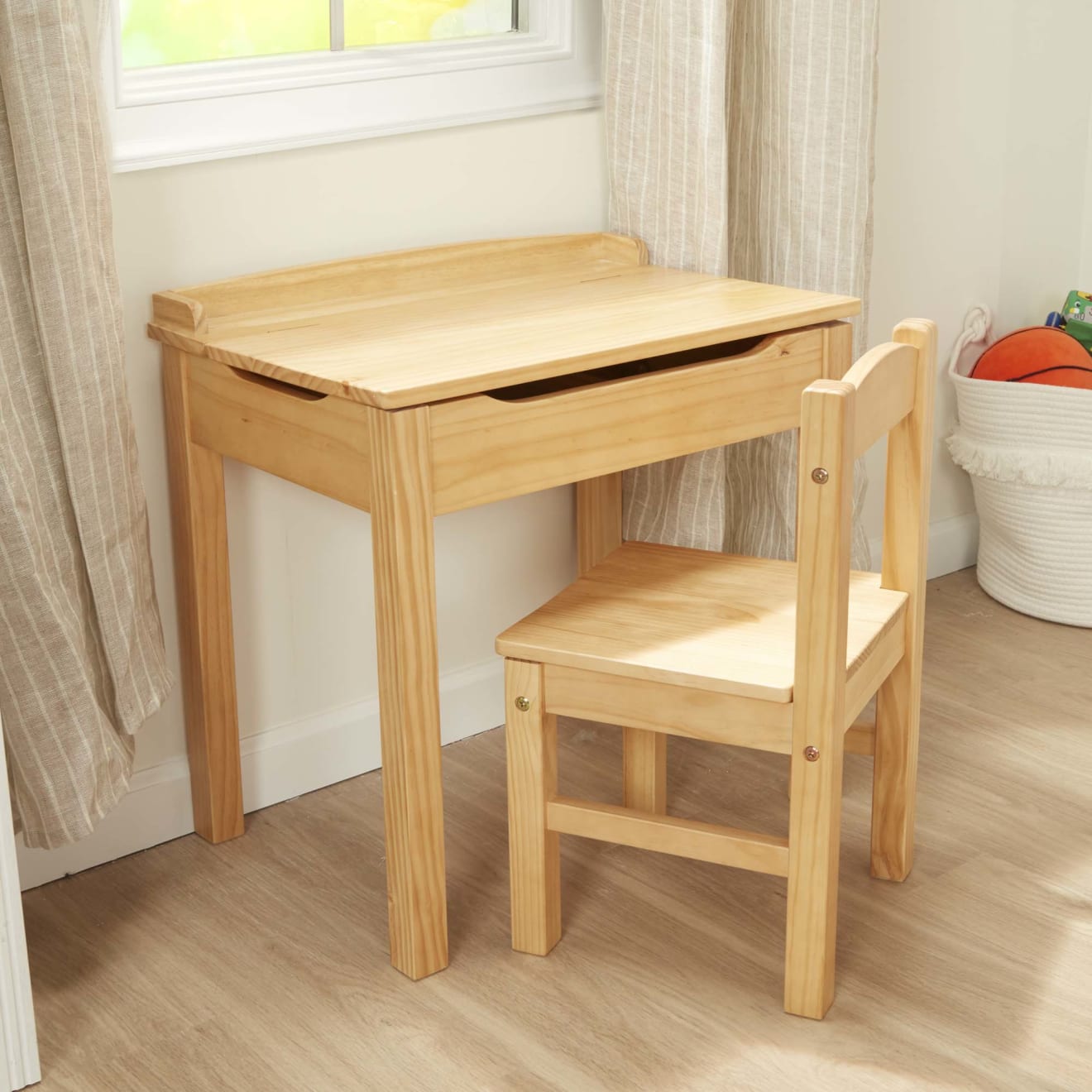 Melissa & Doug Child's Lift-Top Desk & Chair - Honey