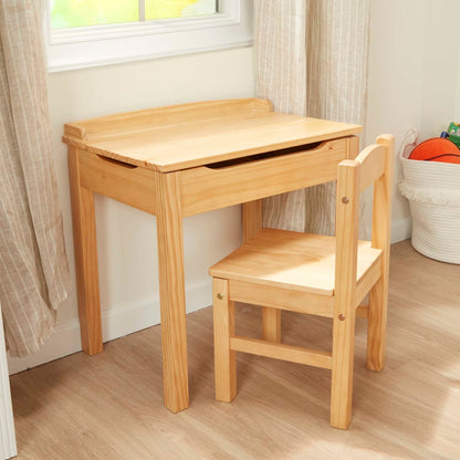 Melissa & Doug Child's Lift-Top Desk & Chair - Honey