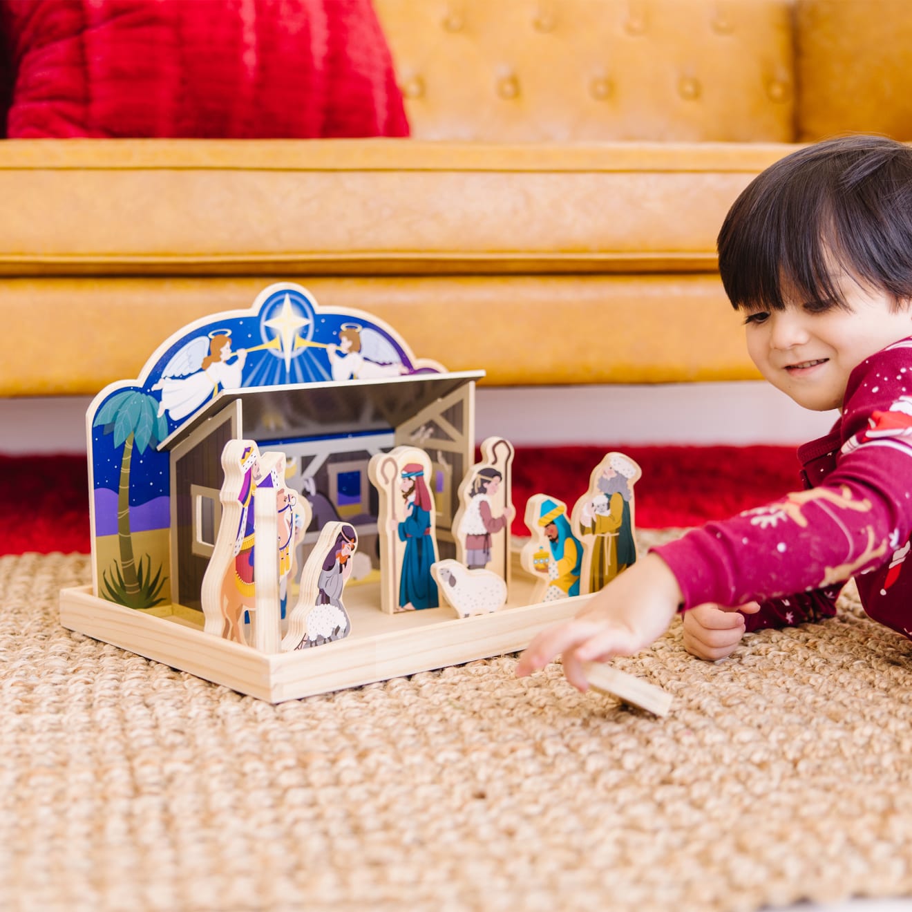 Melissa & Doug Wooden Christmas Nativity Set