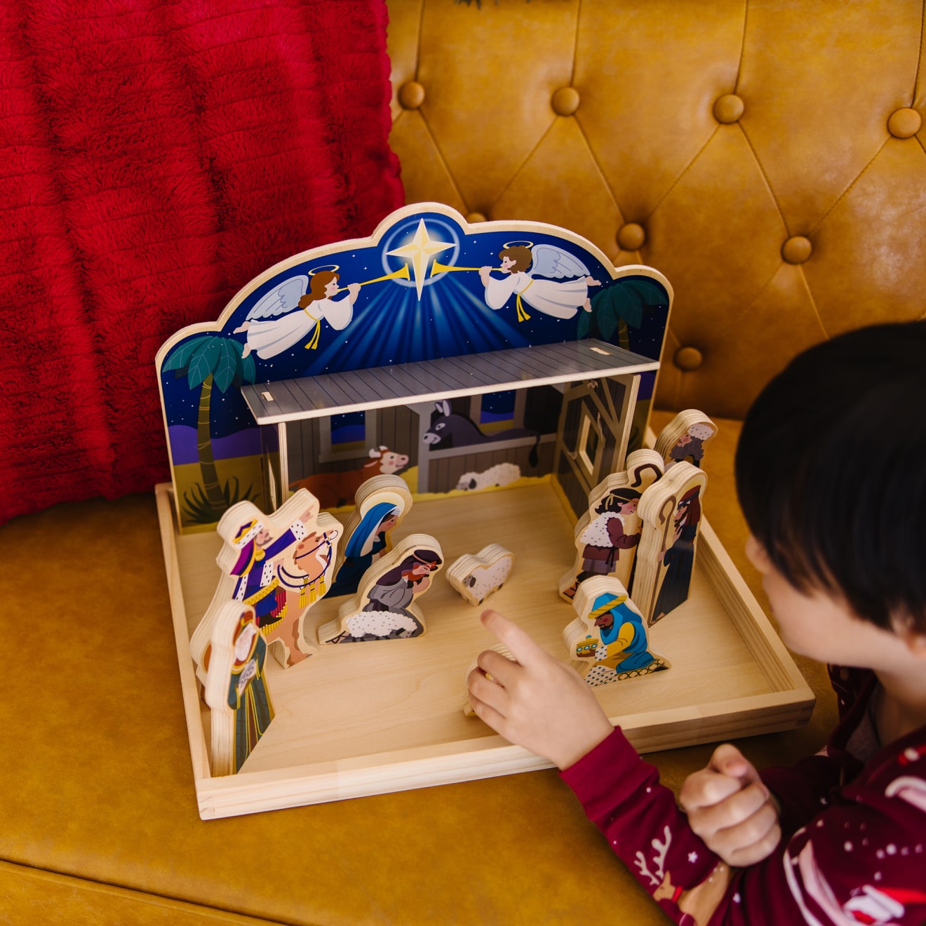 Melissa & Doug Wooden Christmas Nativity Set