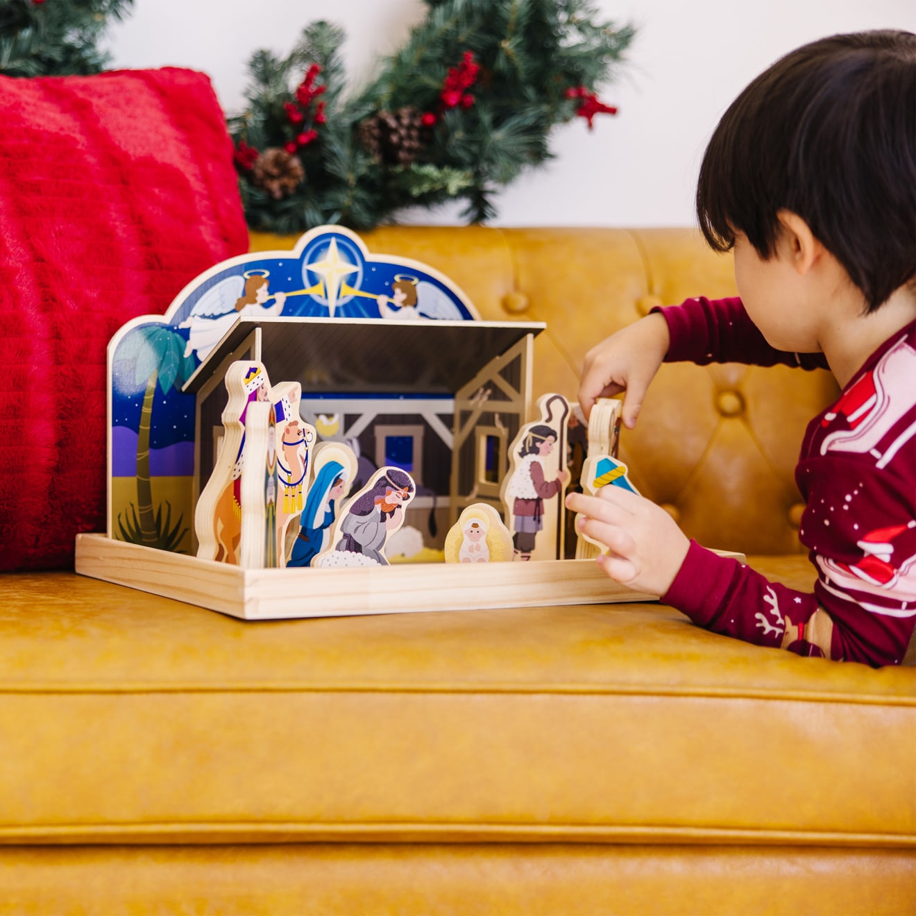 Melissa & Doug Wooden Christmas Nativity Set