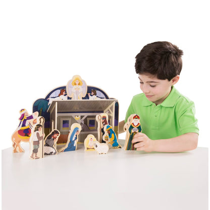 Melissa & Doug Wooden Christmas Nativity Set