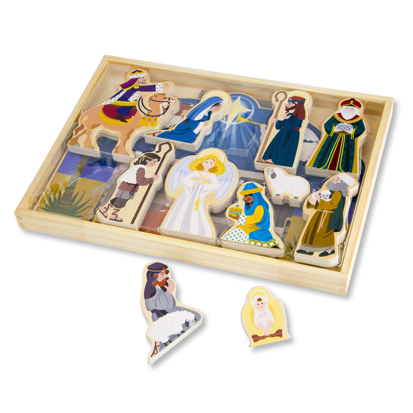 Melissa & Doug Wooden Christmas Nativity Set