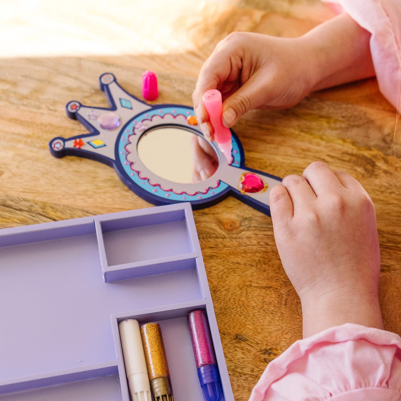 Melissa & Doug Decorate-Your-Own Wooden Princess Mirror
