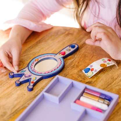 Melissa & Doug Decorate-Your-Own Wooden Princess Mirror