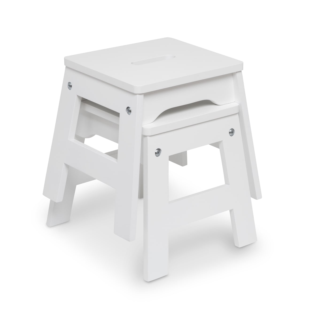 Melissa & Doug Wooden Stools - Set Of 2 (White)