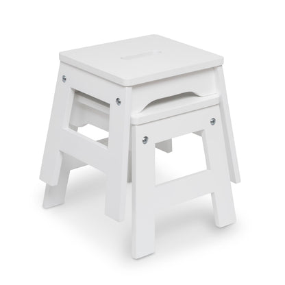 Melissa & Doug Wooden Stools - Set Of 2 (White)