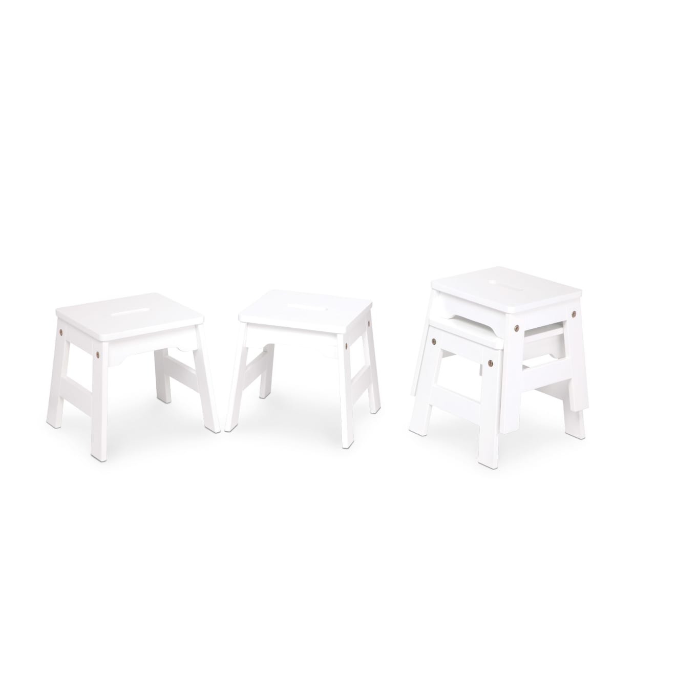 Melissa & Doug Wooden Stools - Set Of 4 (White)