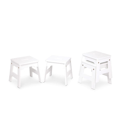 Melissa & Doug Wooden Stools - Set Of 4 (White)