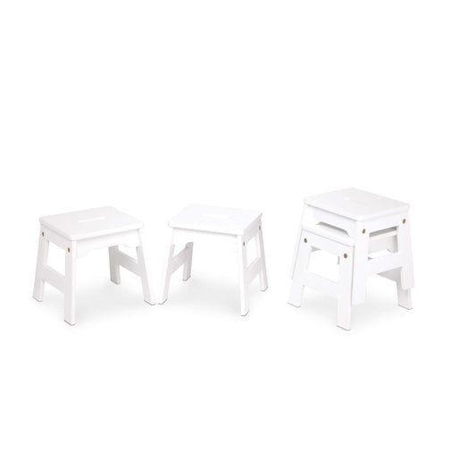 Melissa & Doug Wooden Stools - Set Of 4 (White)