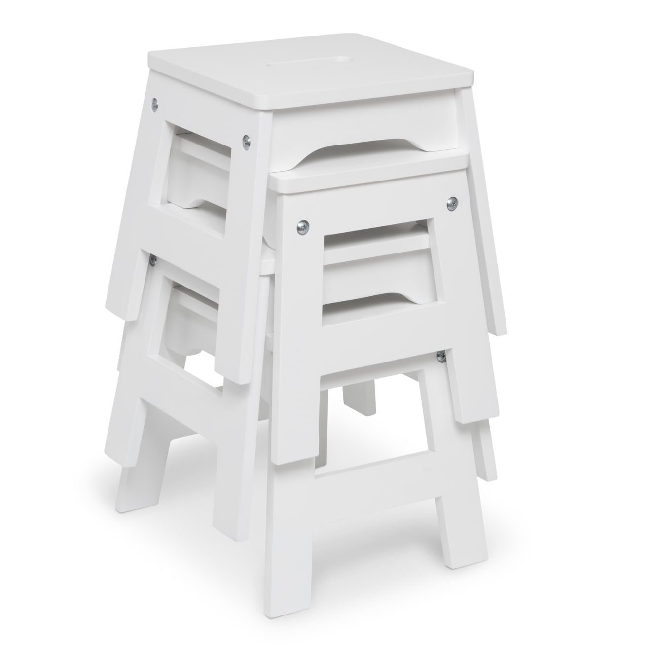 Melissa & Doug Wooden Stools - Set Of 4 (White)