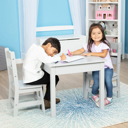 Melissa & Doug Wooden Table & 2 Chairs - Gray
