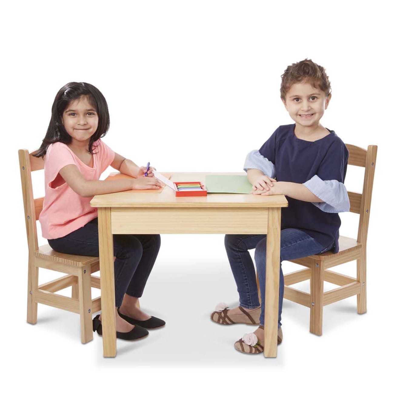 Melissa & Doug Wooden Table & Chairs - Natural