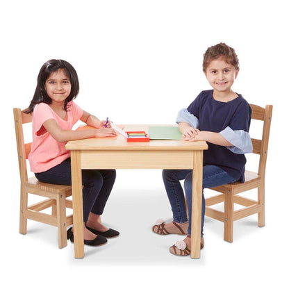 Melissa & Doug Wooden Table & Chairs - Natural