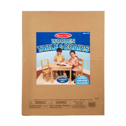 Melissa & Doug Wooden Table & Chairs - Natural