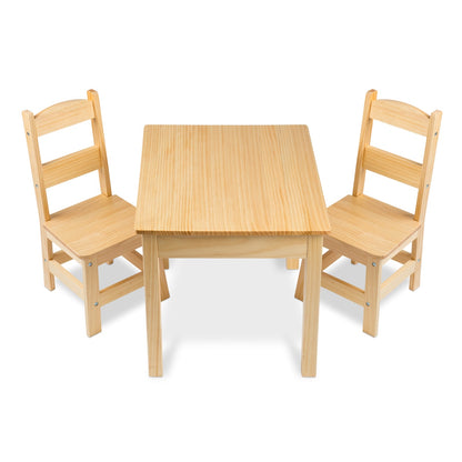Melissa & Doug Wooden Table & Chairs - Natural