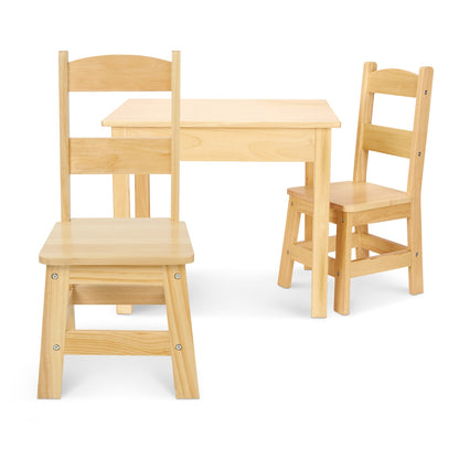 Melissa & Doug Wooden Table & Chairs - Natural