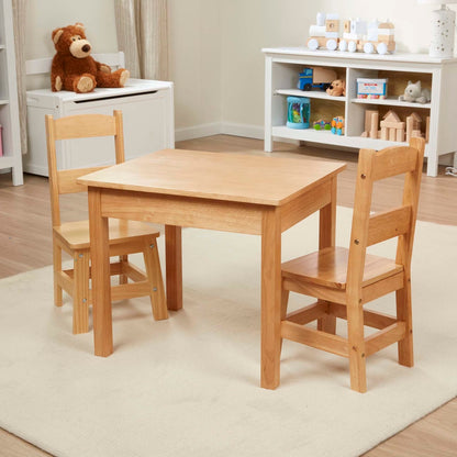 Melissa & Doug Wooden Table & Chairs - Natural
