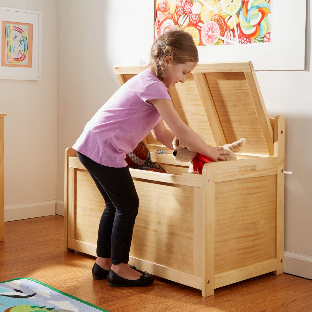 Melissa & Doug Wooden Toy Chest (Honey)