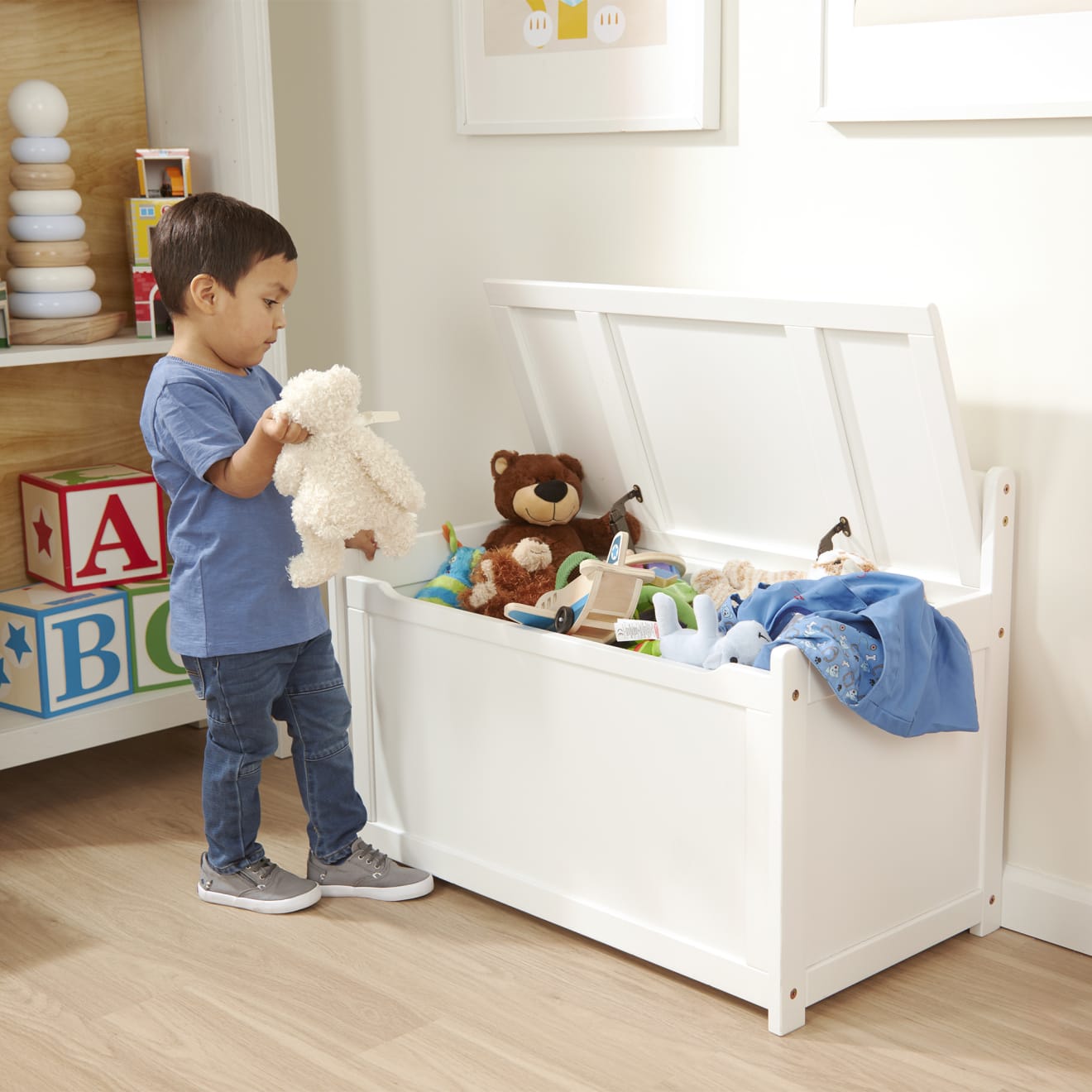 Melissa & Doug Wooden Toy Chest (White)